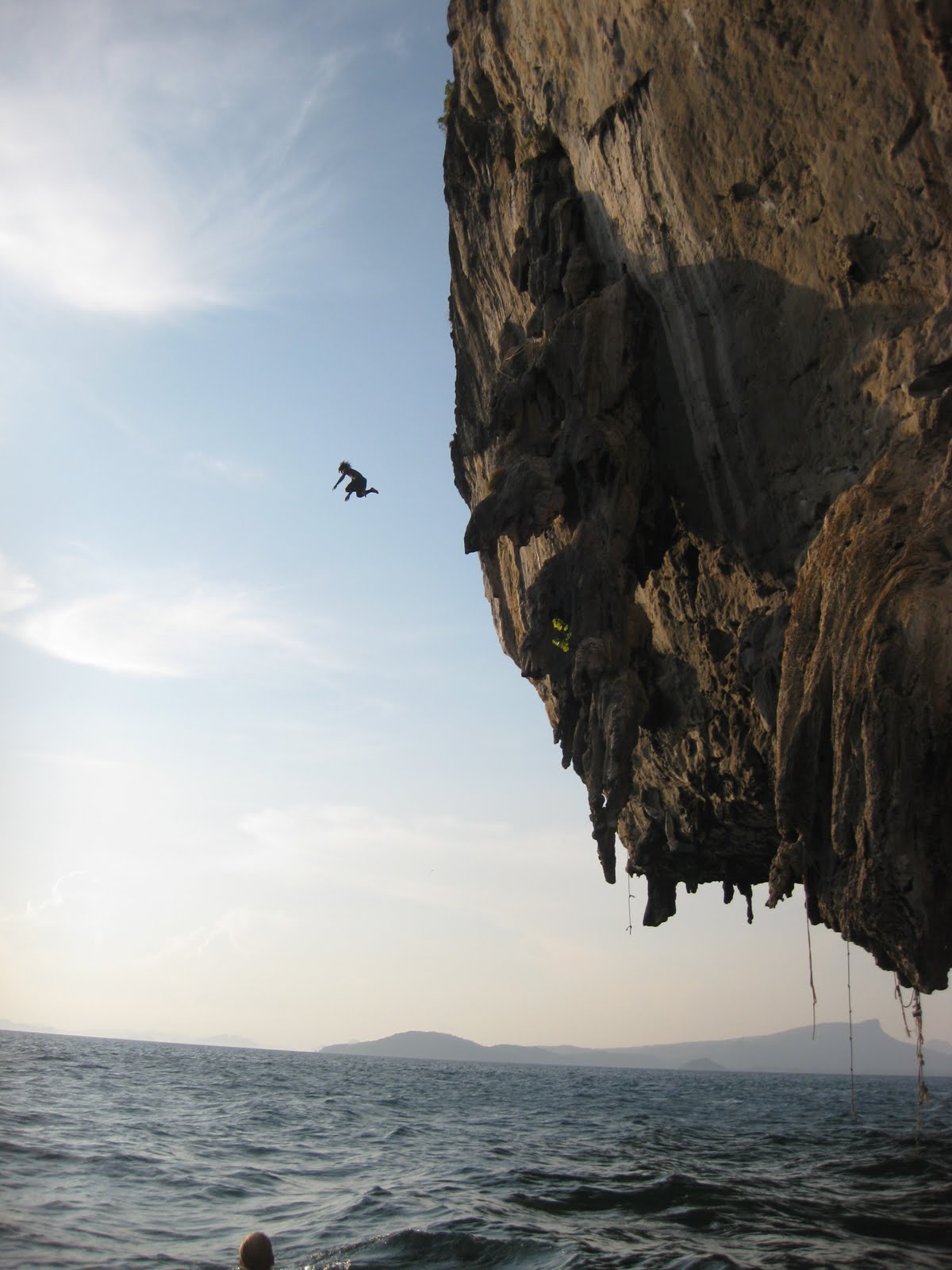 crazy Thai guide jumping into water