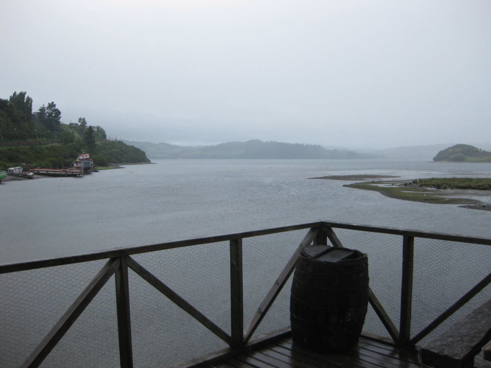 rainy view from dock